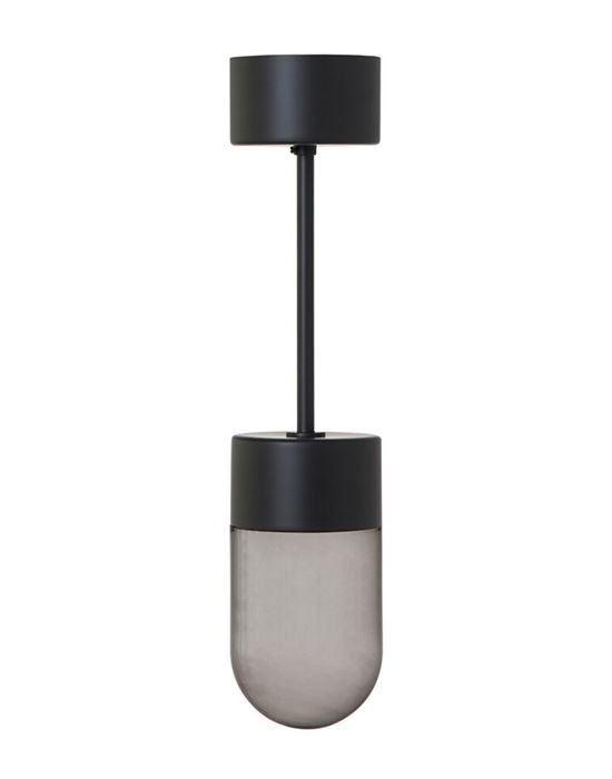 Vox Ceiling Light Black Smoked Glass