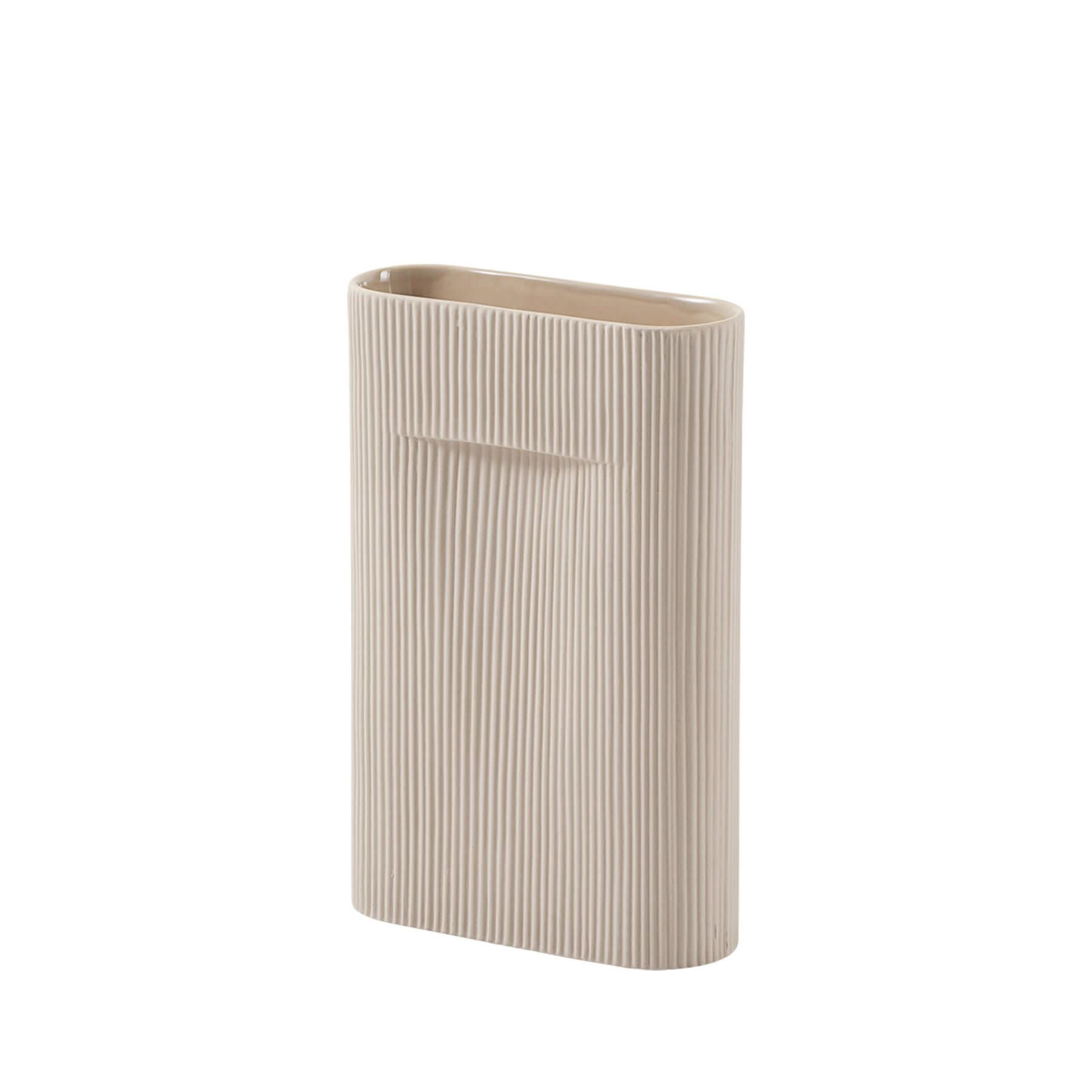 Muuto Ridge Vase Medium Beige Earthenware Brown