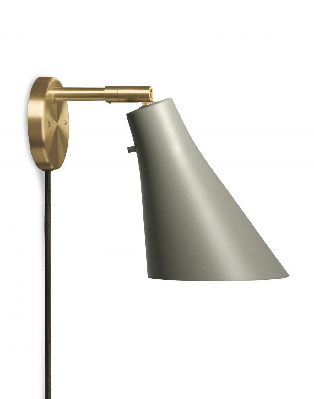 Miller Wall Light Silk Grey Brass Plug Switch And Cable