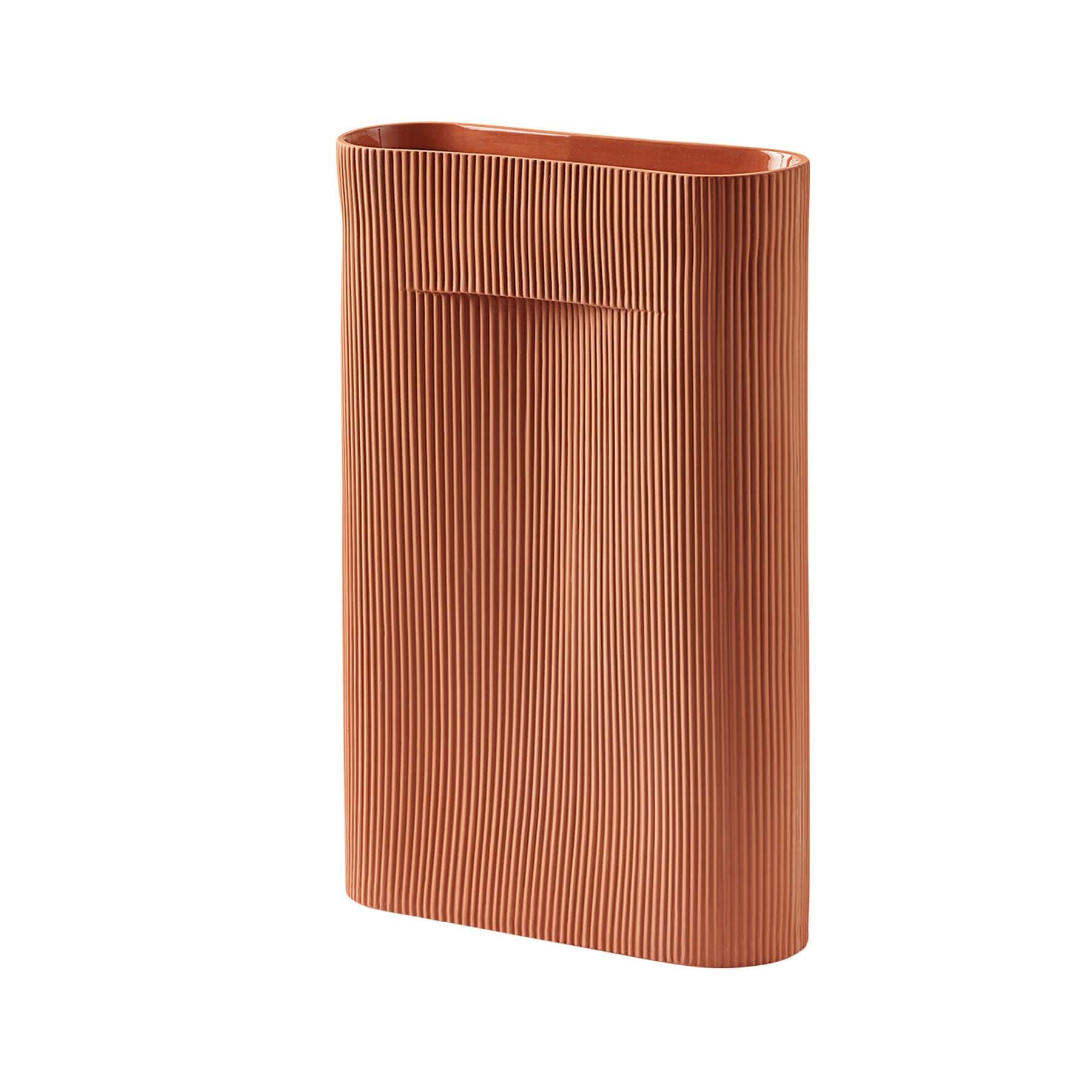 Muuto Ridge Vase Large Terracotta Brown