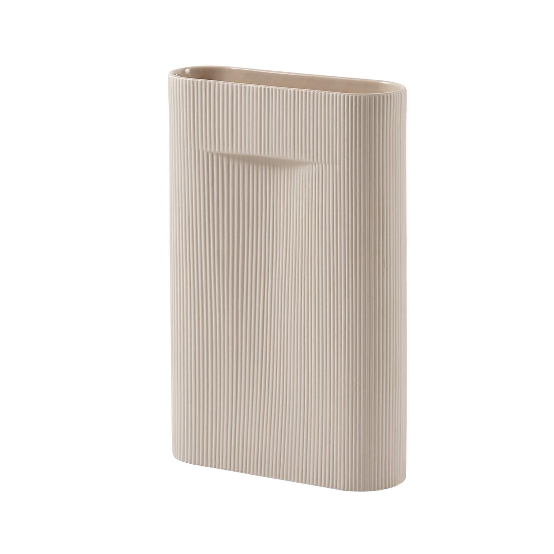 Muuto Ridge Vase Large Beige Earthenware Brown