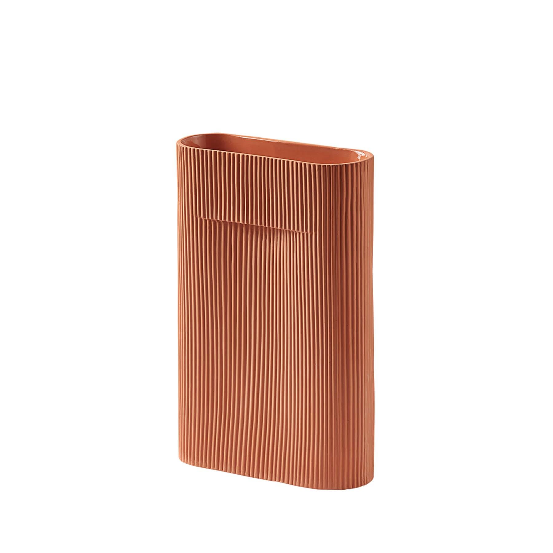 Muuto Ridge Vase Medium Terracotta Brown