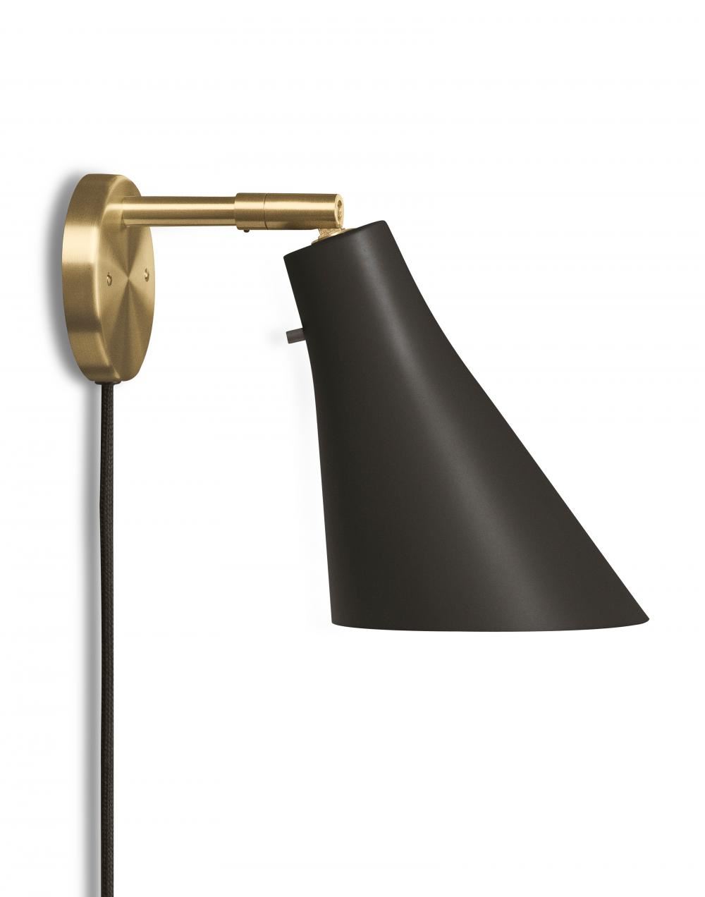 Miller Wall Light Black Brass Plug Switch And Cable
