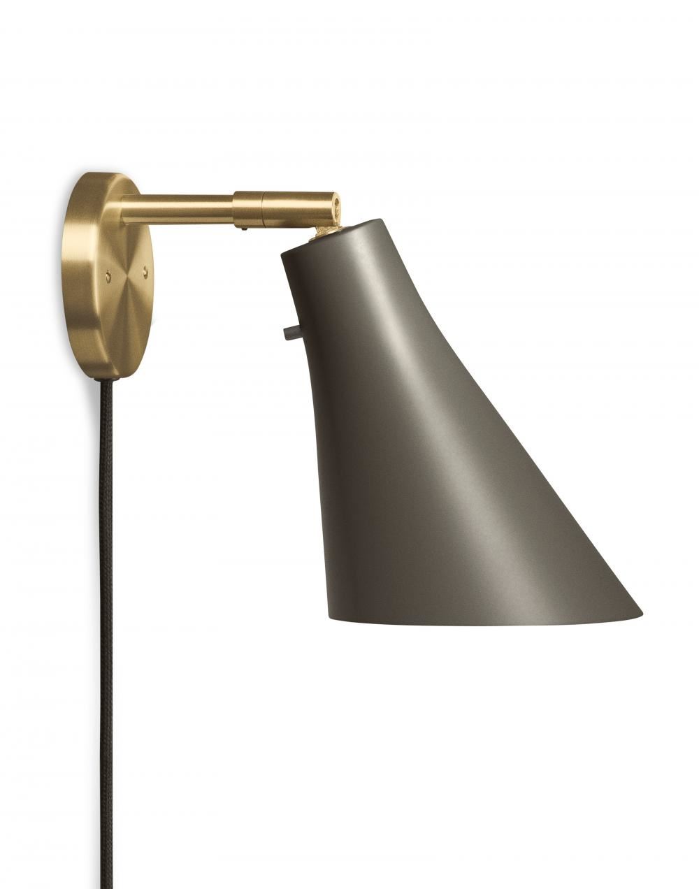 Miller Wall Light Umbra Grey Brass Plug Switch And Cable