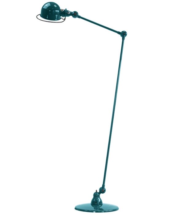 Jielde Loft Two Arm Reading Light Ocean Blue Gloss Floor Lighting Blue Designer Floor Lamp