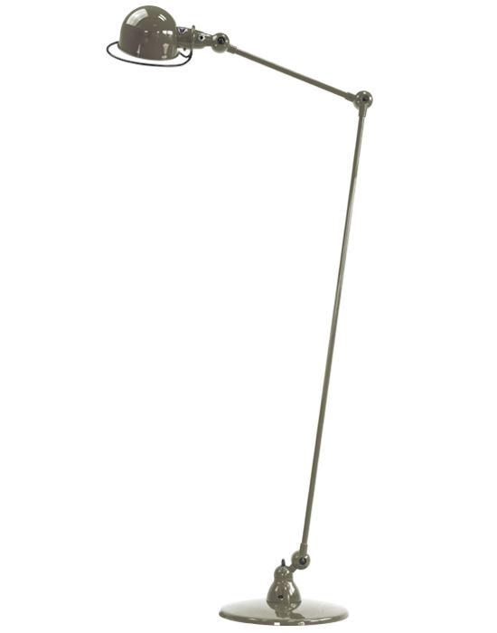 Jielde Loft Two Arm Reading Light Khaki Gloss Floor Lighting Green Designer Floor Lamp