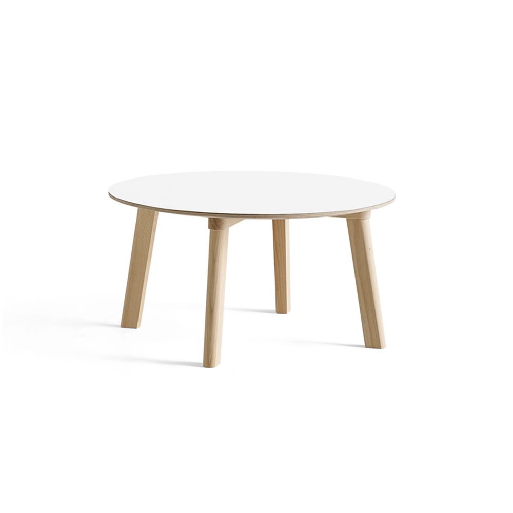 Cph 250 Coffee Table Round Pearl White Untreated Beech Base