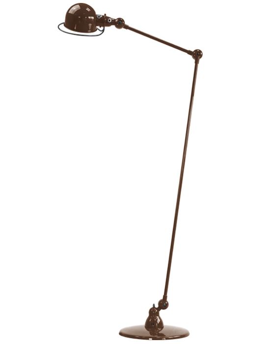 Jielde Loft Two Arm Reading Light Chocolate Gloss Floor Lighting Brown Designer Floor Lamp