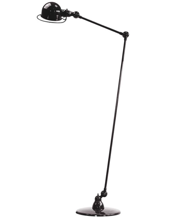 Jielde Loft Two Arm Reading Light Black Gloss Floor Lighting Black Designer Floor Lamp