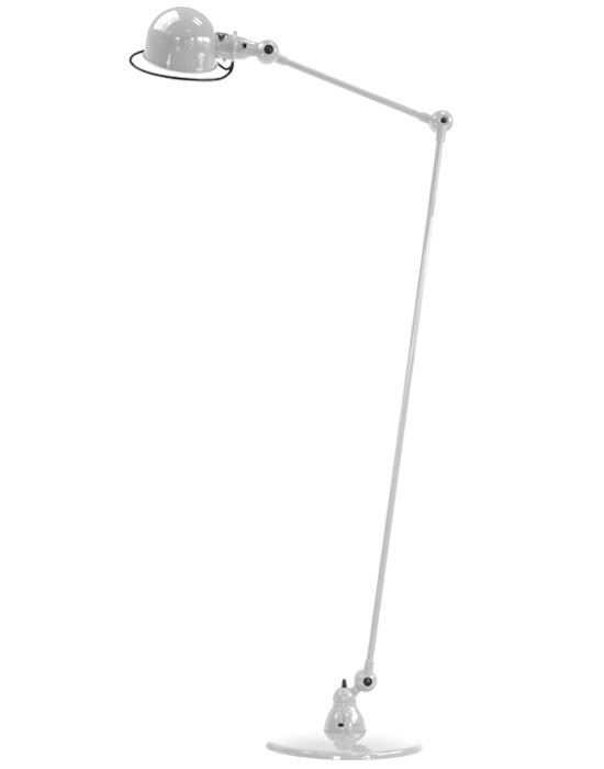 Jielde Loft Two Arm Reading Light Silver Grey Gloss Floor Lighting Grey Designer Floor Lamp