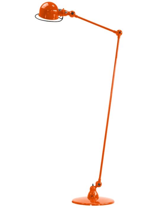 Jielde Loft Two Arm Reading Light Orange Gloss Floor Lighting Orange Designer Floor Lamp