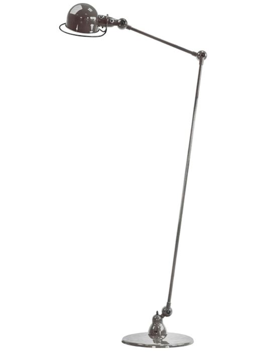 Jielde Loft Two Arm Reading Light Brushed Stainless Steel Floor Lighting Grey Designer Floor Lamp