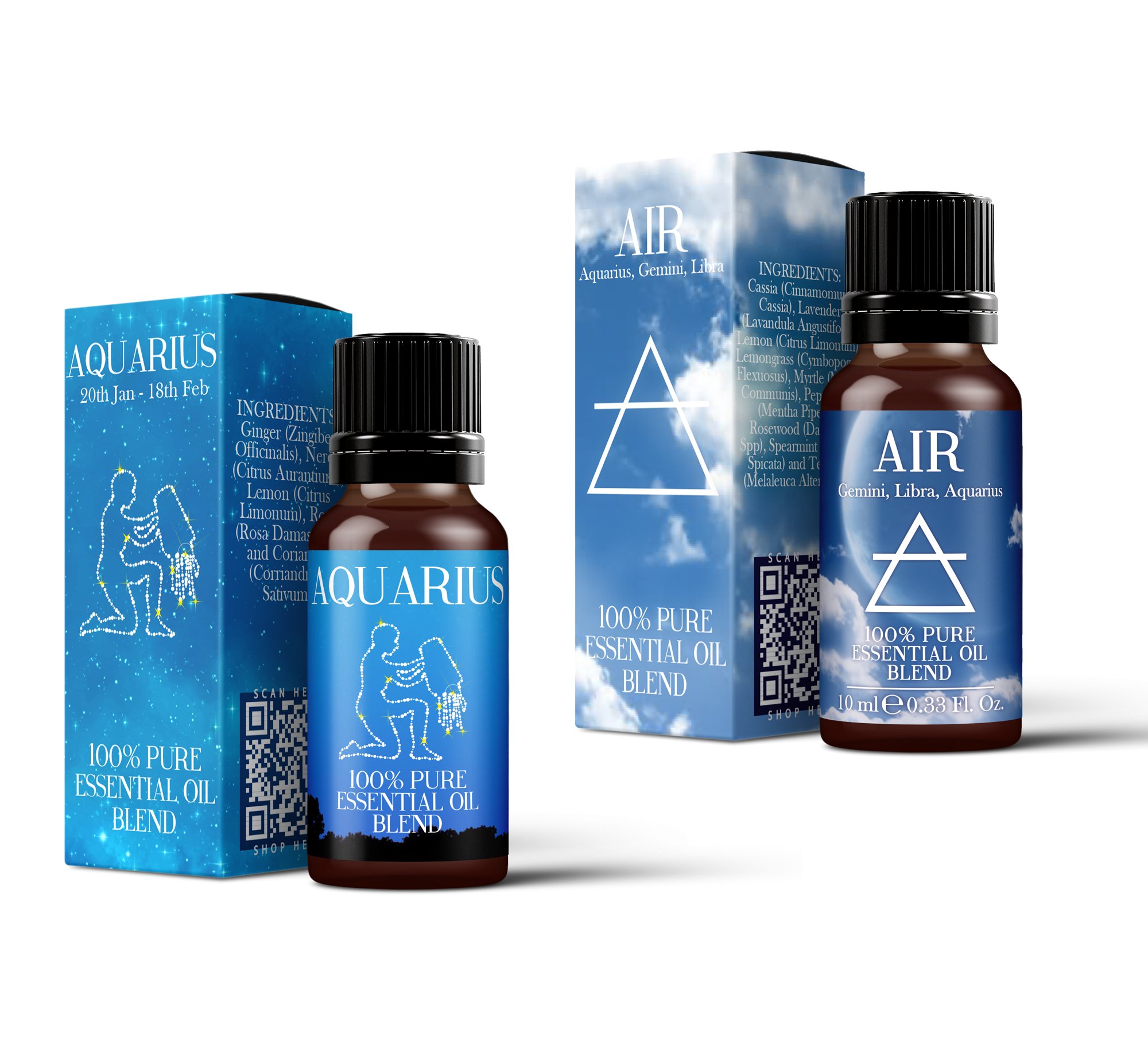 Image of Air Element & Aquarius Essential Oil Blend Twin Pack (2x10ml)
