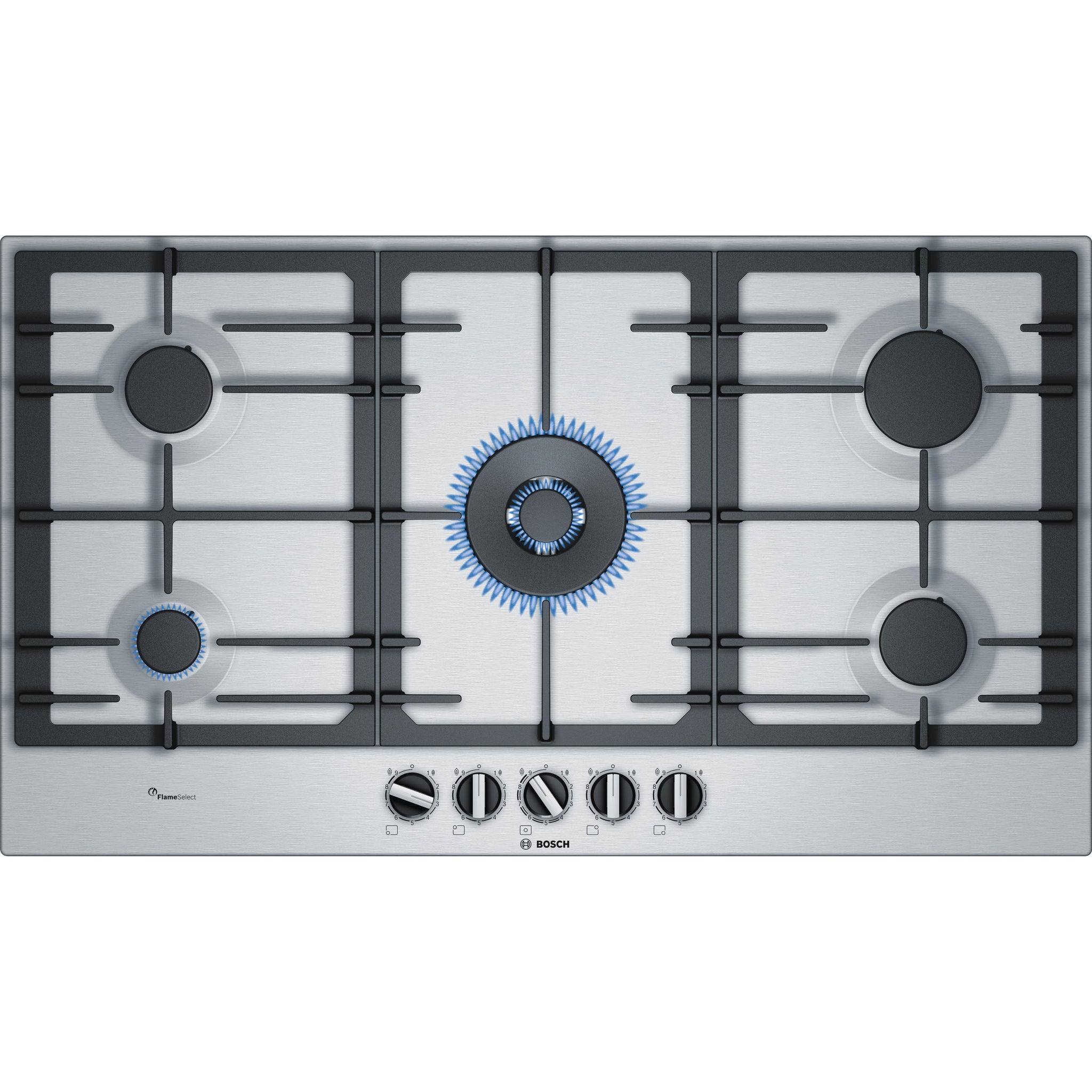 Bosch Serie 6 Pcr9a5b90 5 Burner Gas Hob Stainless Steel