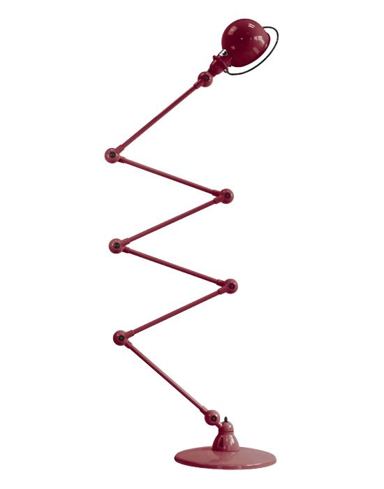 Jielde Loft Six Arm Floor Light Burgundy Matt