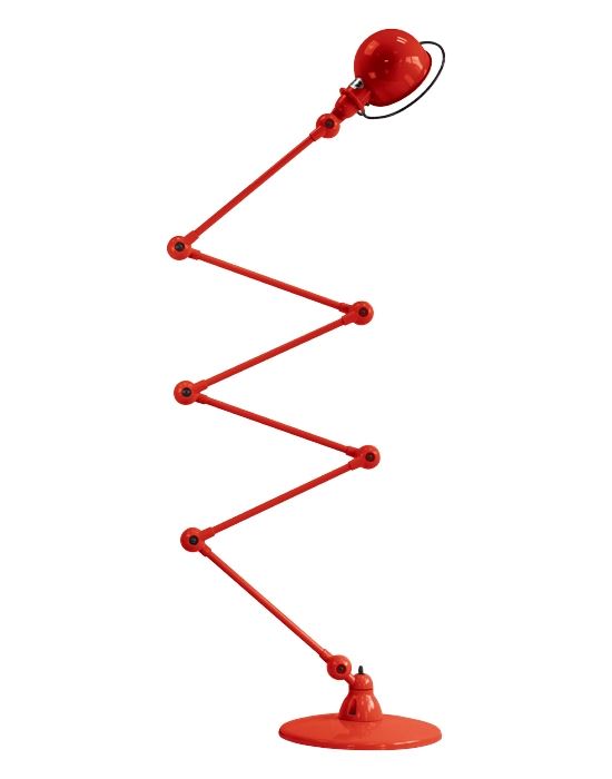 Jielde Loft Six Arm Floor Light Red Gloss