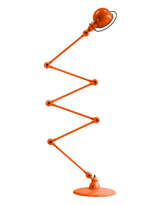 Jielde Loft Six Arm Floor Light Orange Matt