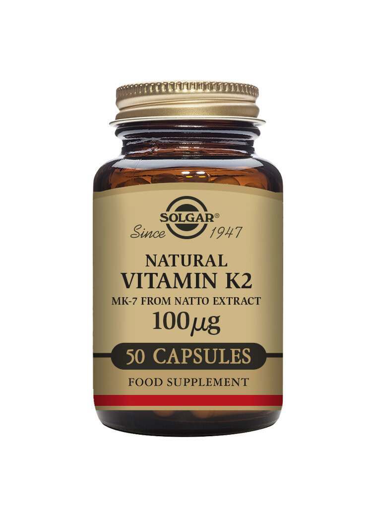solgar natural vitamin k2 (mk-7) 100 µg vegetable 50 capsules