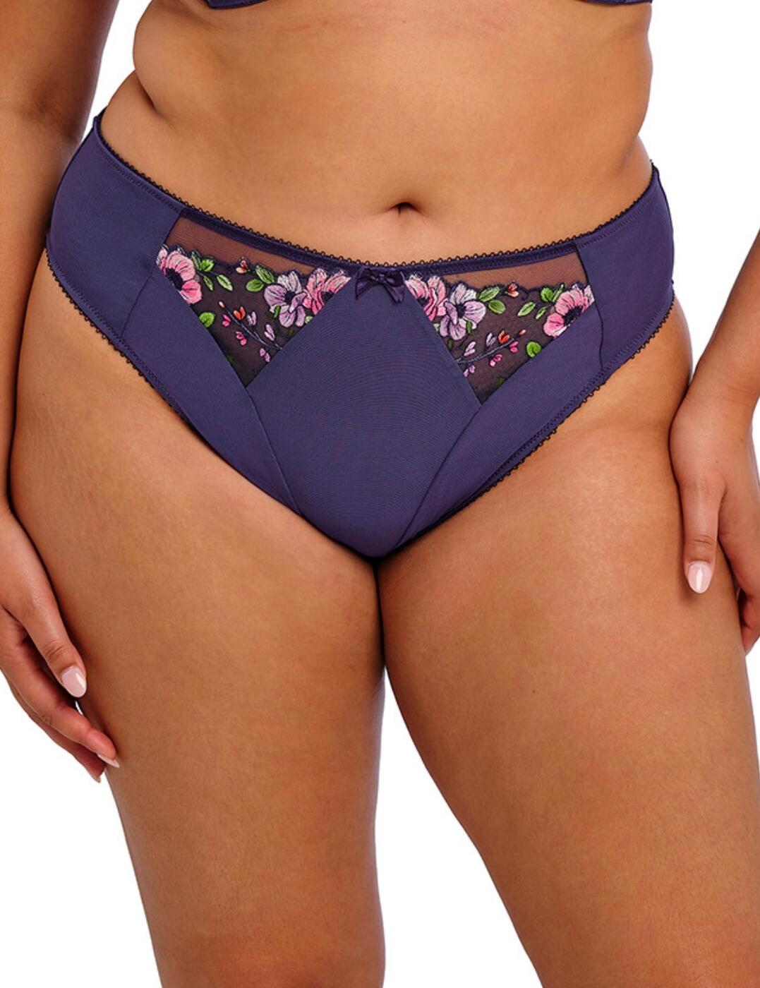 Re-energise your everyday essentials with the Himari high leg brief by Elomi! Inspired by hyperrealistic design and printed with a lush 3D floral print, these must-have briefs are the perfect addition to any lingerie collection. The high-rise waist sits snugly on your hips with good coverage of the rear for modest, confident wear. Crafted from double-layered stretch mesh, the briefs are ultra-comfortable and feature a soft cotton gusset so you can reach for them no matter the occasion. What's more, a feminine touch is added by the playful bow detail at the centre front, highlighting the chic embroidered panels and flattering leg cut of the piece. Wear with matching lingerie from the Himari collection for a complete ensemble.