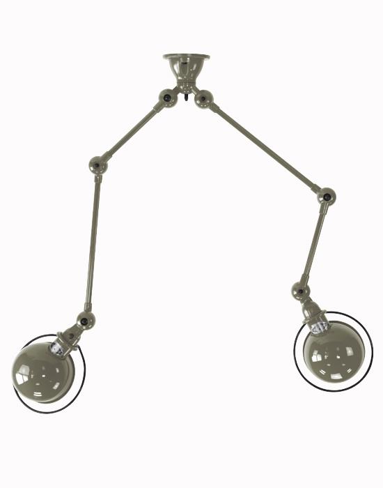 Jielde Loft Twin Ceiling Light Khaki Matt