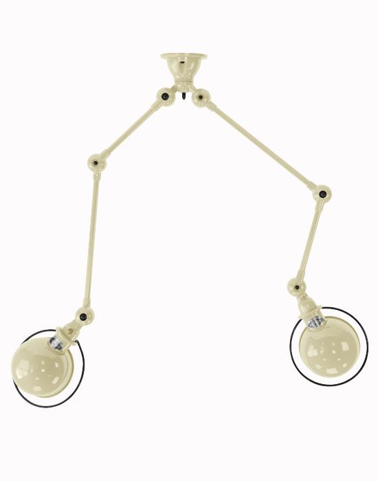 Jielde Loft Twin Ceiling Light Ivory Matt