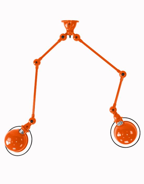 Jielde Loft Twin Ceiling Light Orange Matt