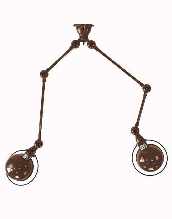 Jielde Loft Twin Ceiling Light Chocolate Matt