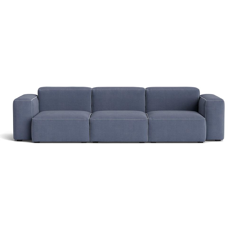 Mags Soft 3 Seater Combination 1 Low Armrest Sofa With Linara 198 And White Stitching