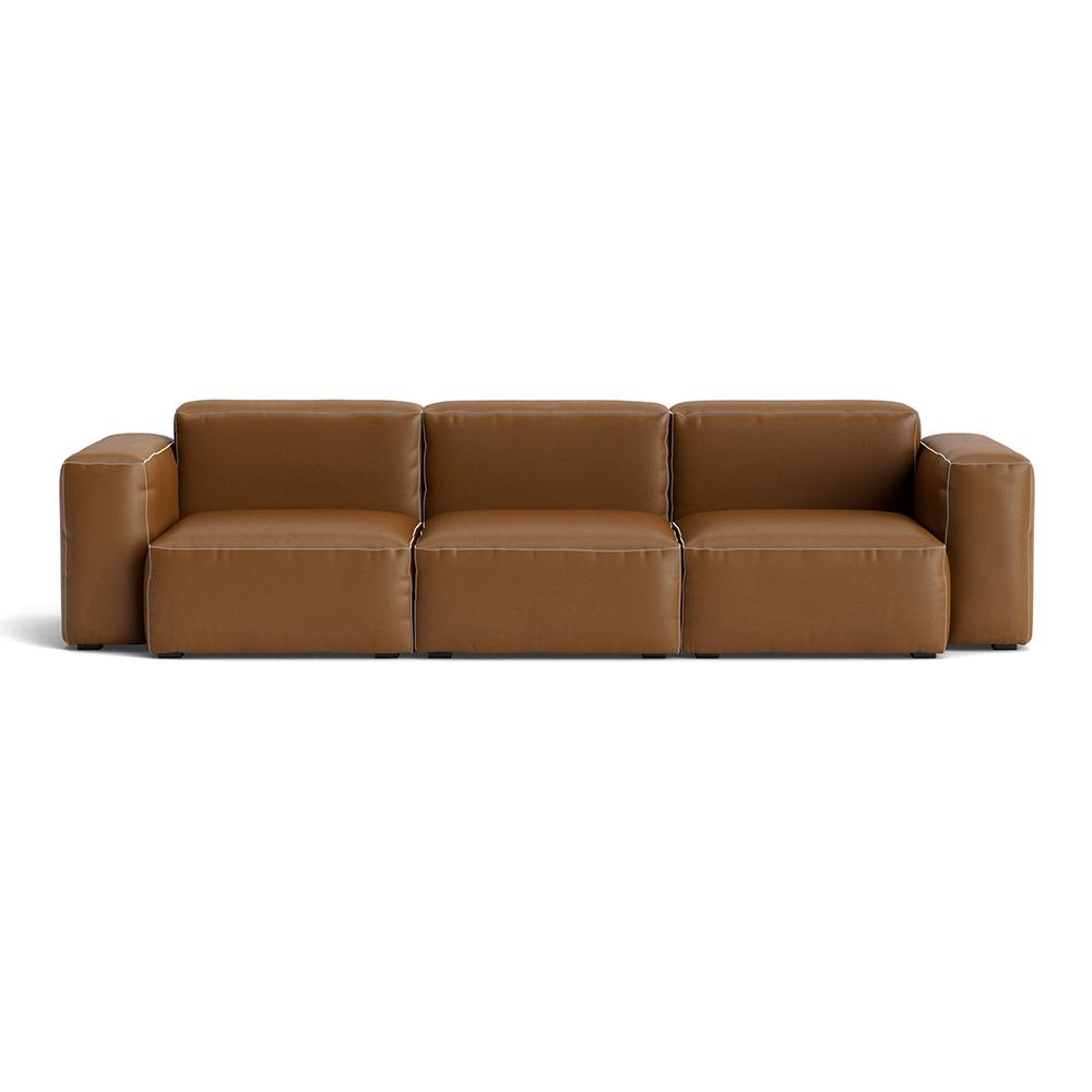 Mags Soft 3 Seater Combination 1 Low Armrest Sofa With Sierra Sik1003 And White Stitching