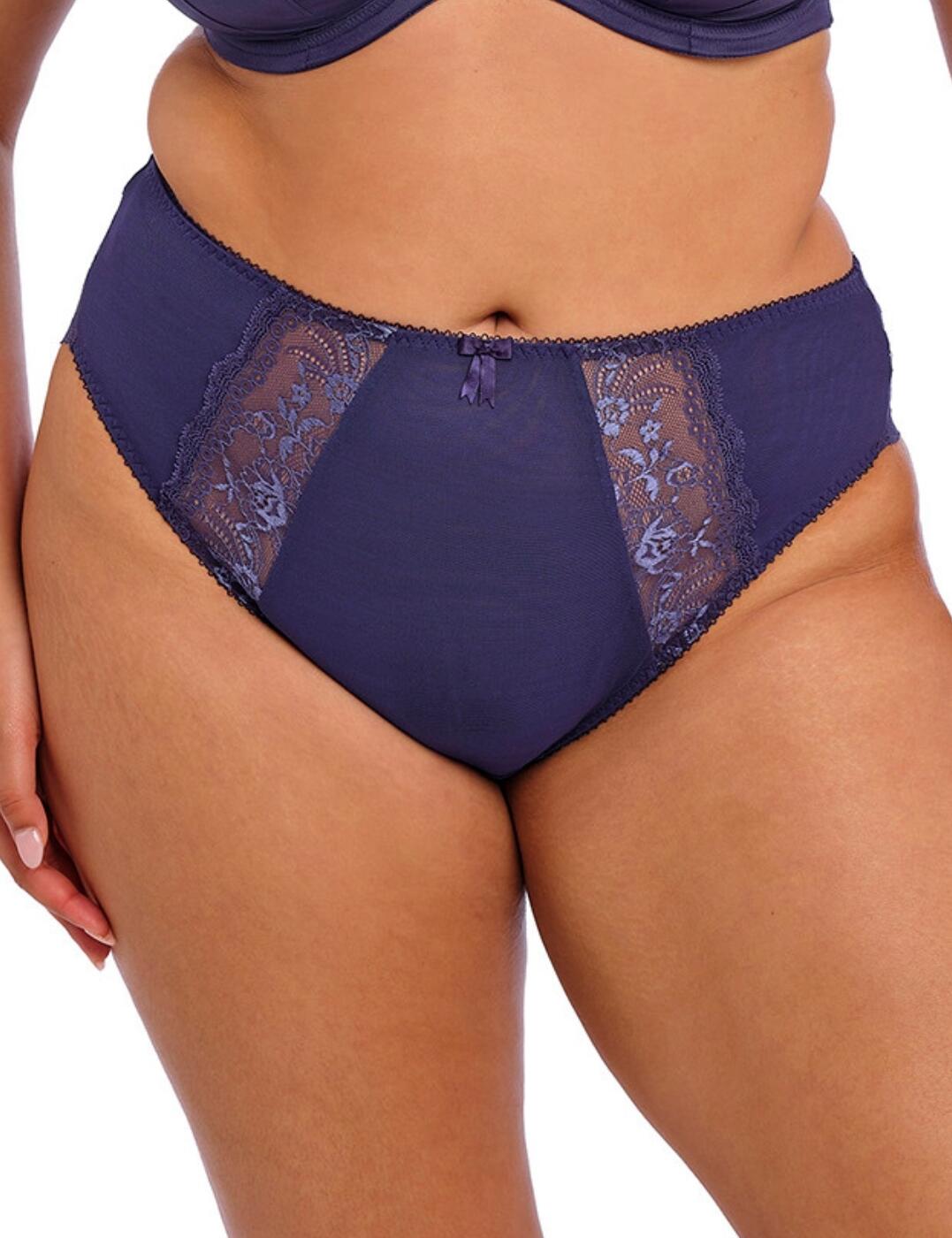 Slip into the exquisite comfort of the Morgan high-leg brief by Elomi. Designed to offer exceptional support and classic style, these high-rise briefs feature a modern high leg cut to elongate your curves and offer an ultra-flattering silhouette. Crafted from double-layer stretch mesh fabric for modest and confident wear, the cheeky rear coverage is lined by beautiful floral lace, adding a romantic touch. At the front, semi-sheer stretch lace panels create a chic feel, enhanced by the playful bow detail at the centre. Complete your look with matching lingerie from the Morgan collection for effortless elegance.