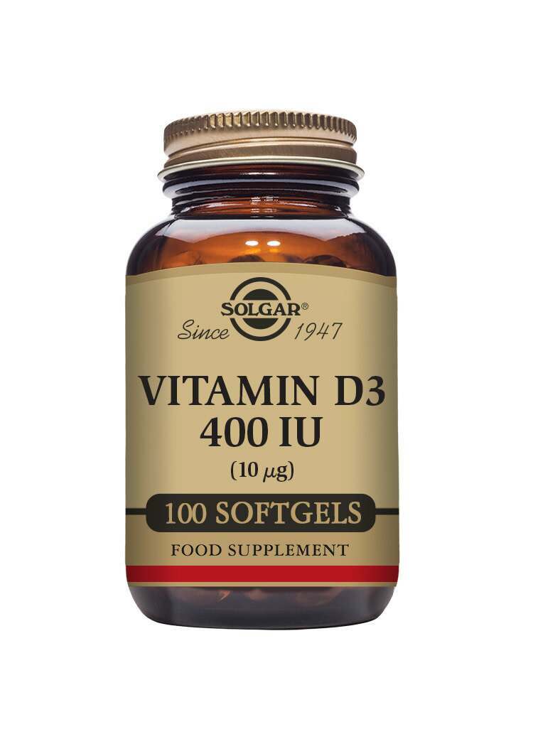 solgar vitamin d3 400 iu (10 μg) softgels - pack of 100