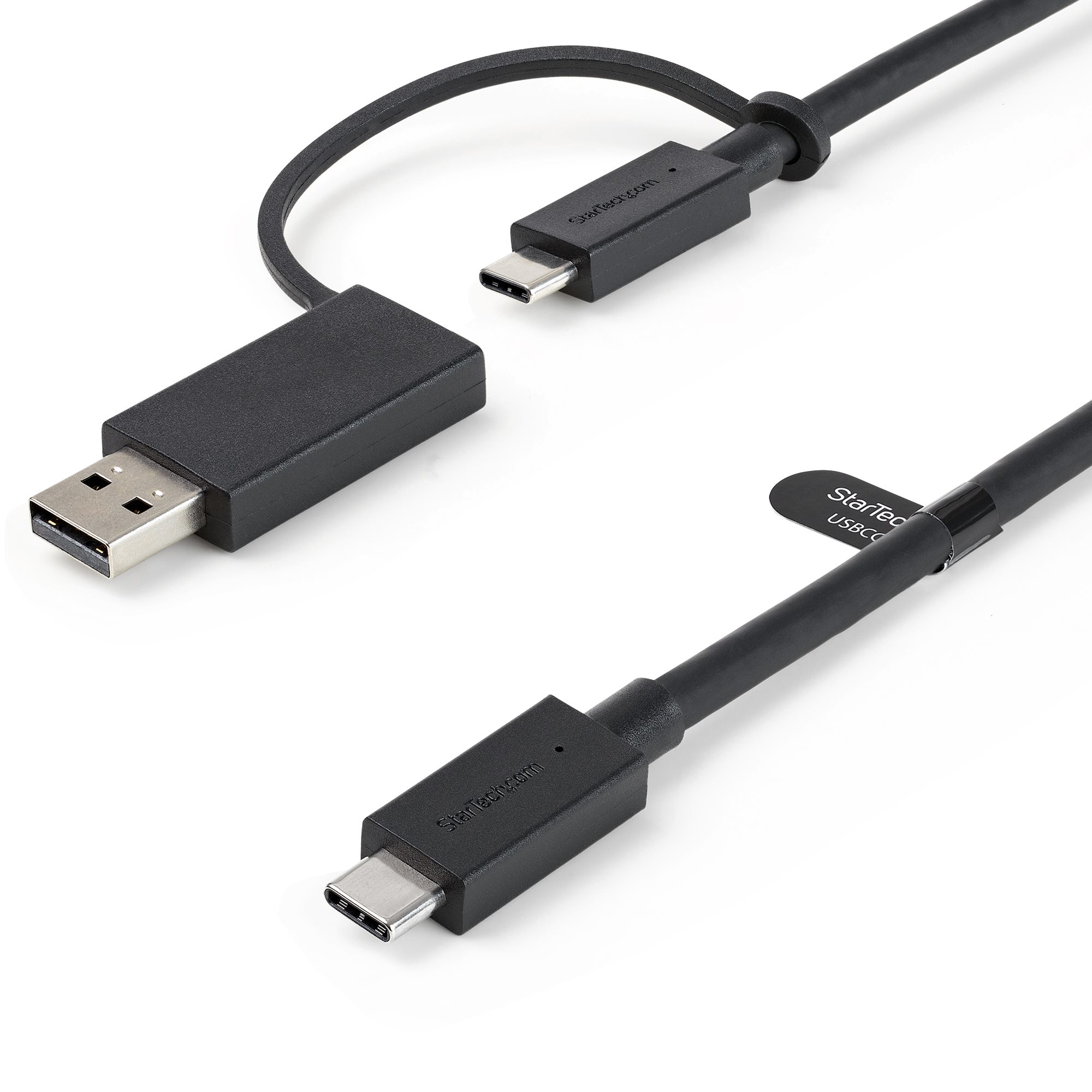 Startech.Com 3Ft (1M) Usb-C Cable With Usb-A Adapter Dongle - Hybrid 2-In-1 Usb C Cable W/ Usb-A - Usb-C To Usb-C (10Gbps/100W Pd), Usb-A To Usb-C (5Gbps) - Ideal For Hybrid Docking Station