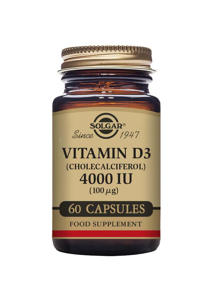 solgar vitamin d3 (cholecalciferol) 4000 iu (100 µg) vegetable capsules - pack of 60