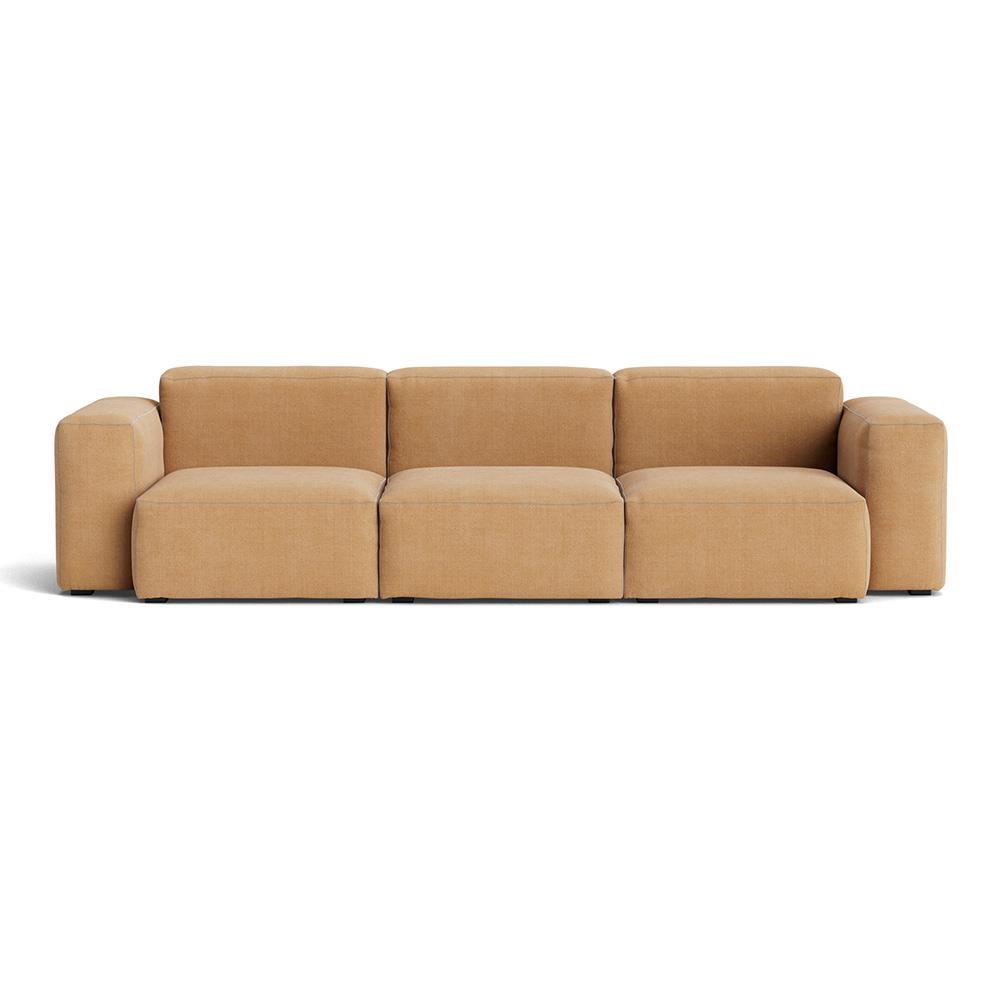 Mags Soft 3 Seater Combination 1 Low Armrest Sofa With Linara 142 And Light Grey Stitching