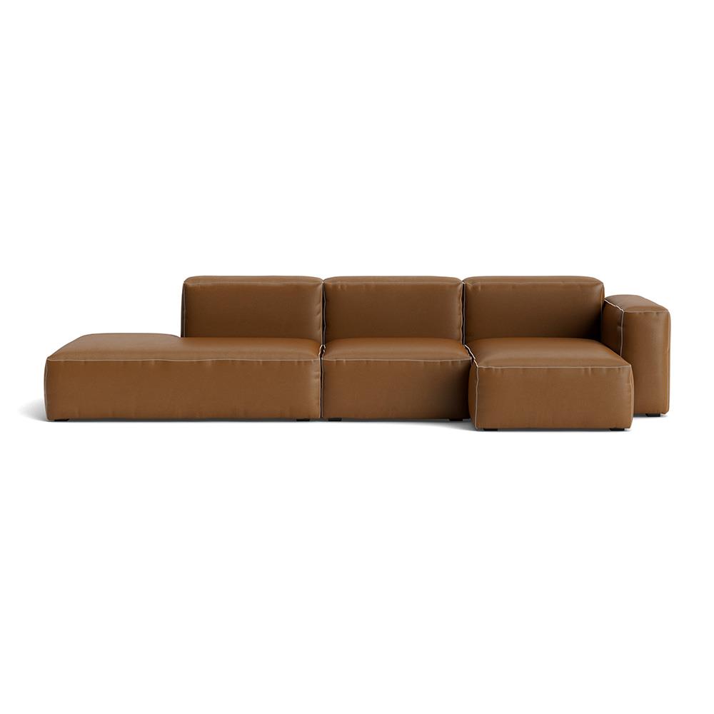 Mags Soft 3 Seater Combination 3 Right Low Armrest Sofa With Sierra Sik1003 And White Stitching