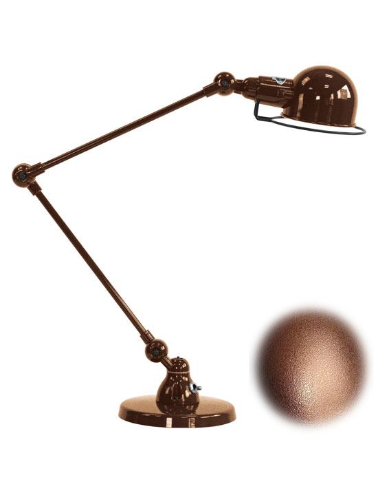 Jielde Signal Two Arm Desk Light Copper Hammered Gloss