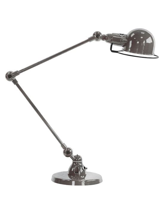 Jielde Signal Two Arm Desk Light Brushed Steel