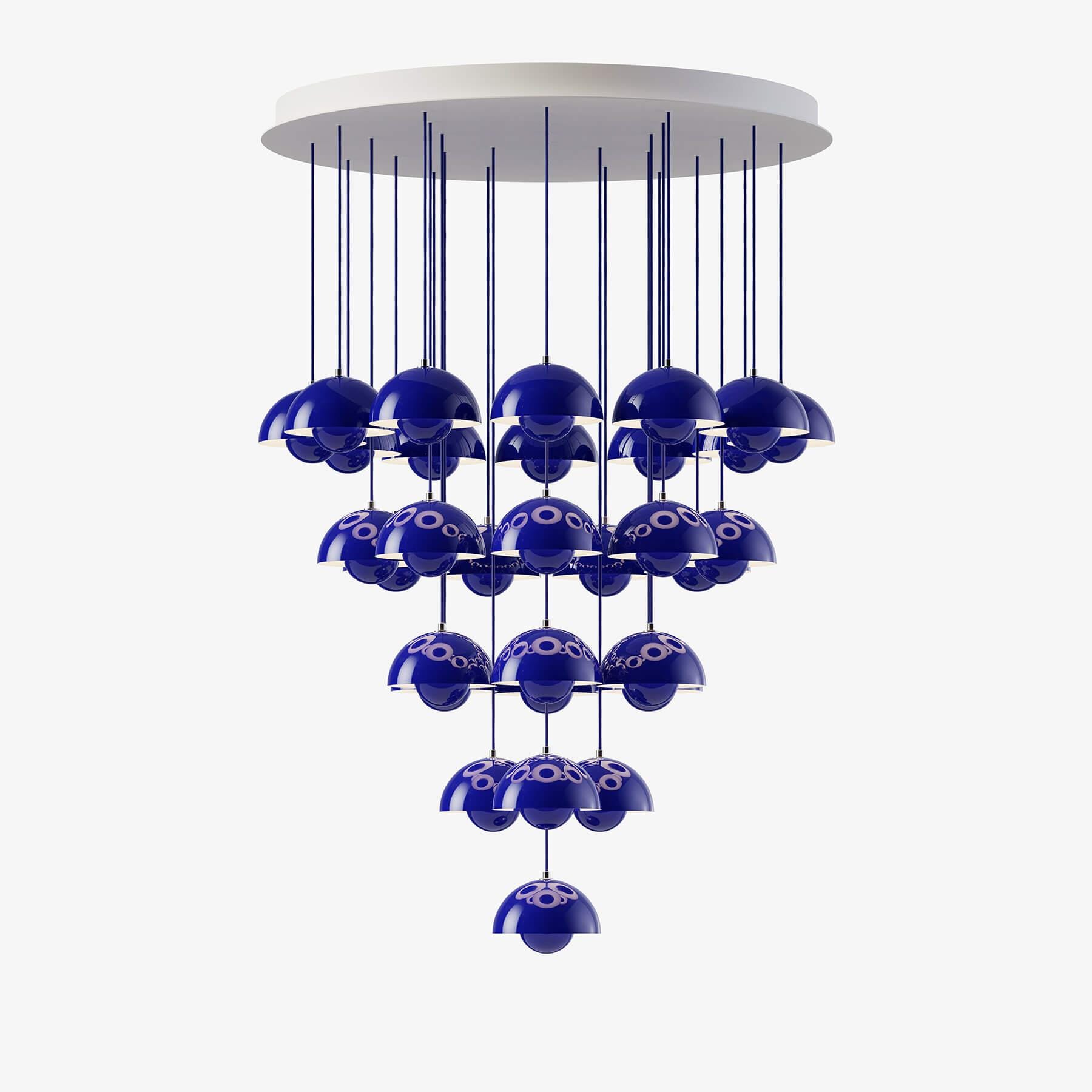 Tradition Vp10 Flowerpot Chandelier 31 Shades Cobalt Blue