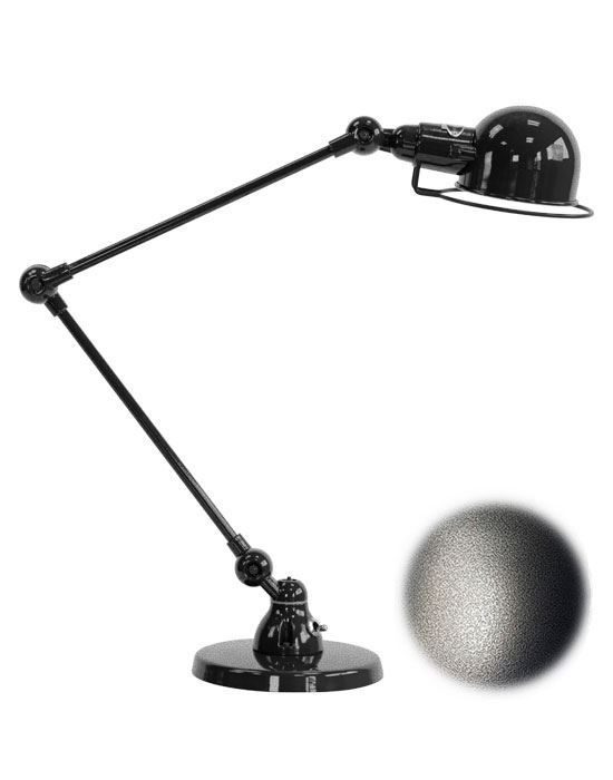 Jielde Signal Two Arm Desk Light Black Hammered Gloss