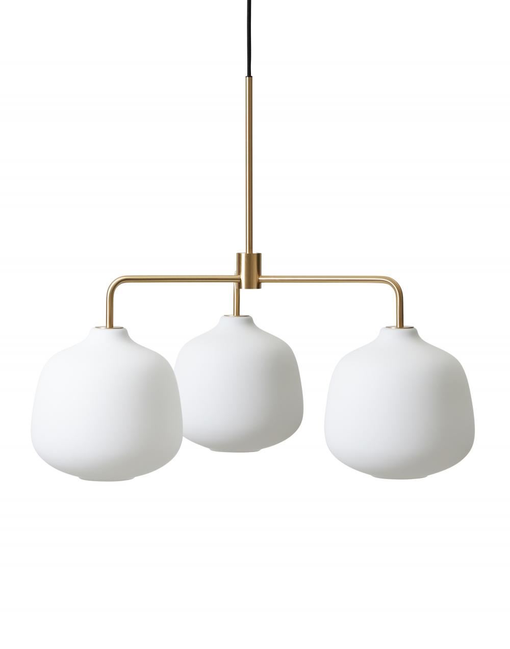 Rubn Holborn Cluster Pendant Three Brass Opal Glass 100 1575cm Drop Brassgold Designer Pendant Lighting