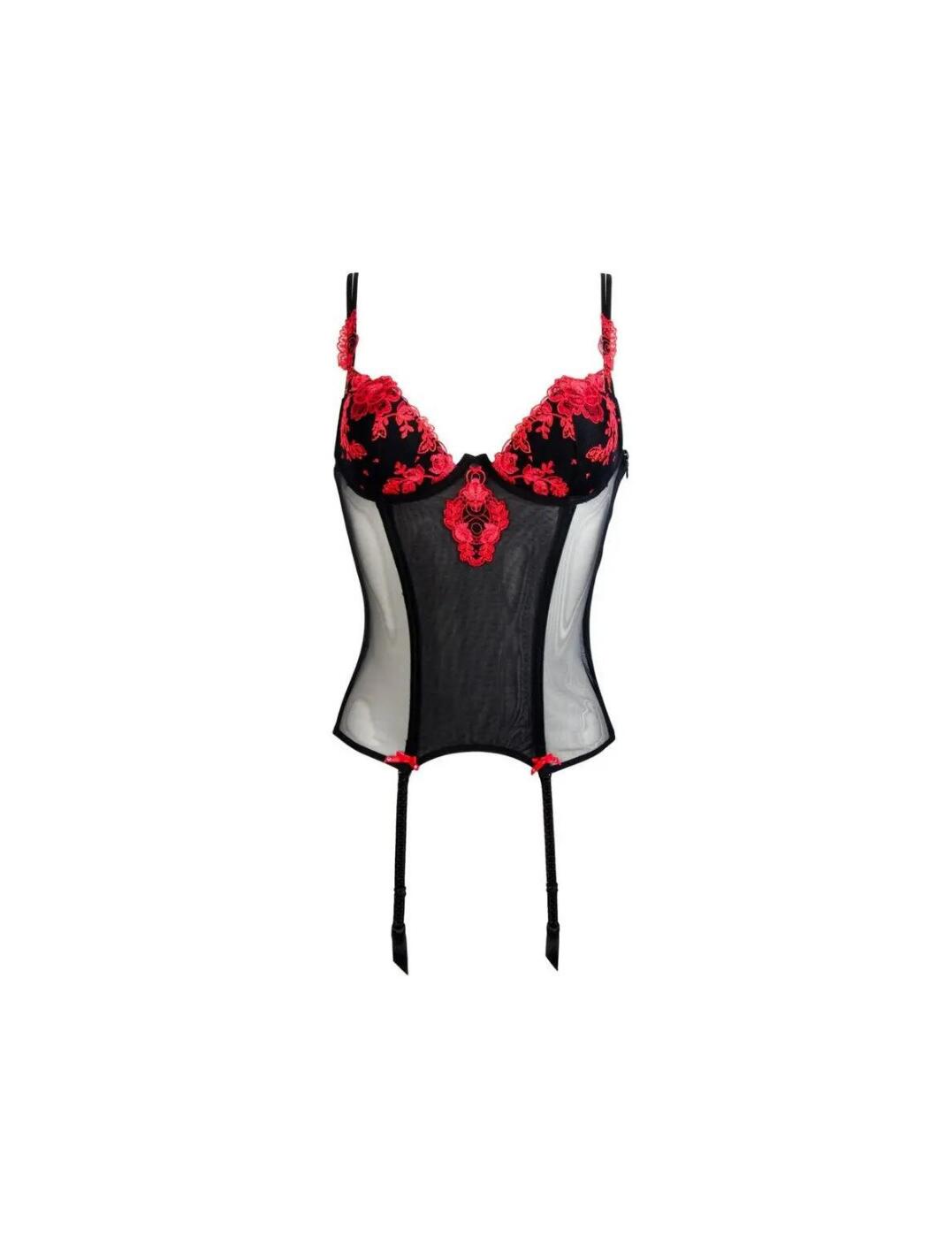 Step into seductive luxury with the Lise Charmel contour shape basque. This premium lingerie is elegant and timeless with a style you will adore for years. The foam cups have some support and the body is designed to sculpt the silhouette. The sheer side panels and back are complimented perfectly by the contrast floral embroidery on the cups and under the bust. This basque laces up at the back for that classic seductive style. Matching coordinates are available to complete this luxury lingerie look.  Luxury French made basque Laced up back Adjustable suspender straps Foam cups Tulle and embroidery Composition:- 43% Polyester&pipe; 36% Polyamide / Nylon&pipe; 10% Polyurethan &pipe; 8% Elastane / Spandex &pipe; 3% Cotton Listed in UK sizes  46778-85655-1156468 ACG4505 Basque