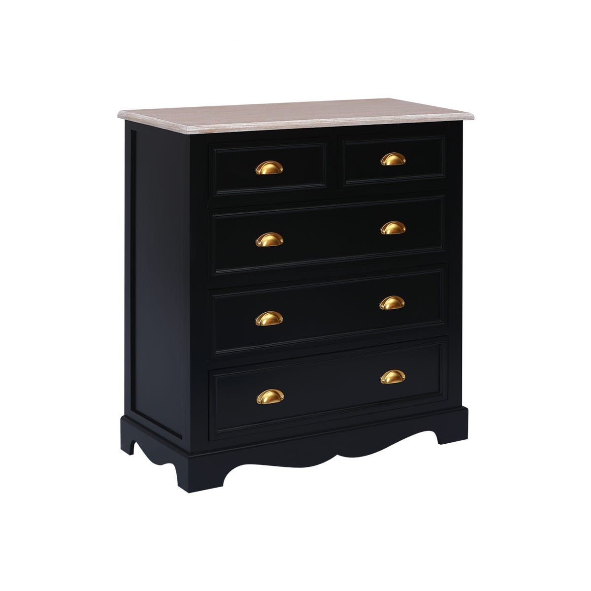Charles Bentley Loxley Chest Of 5 Drawers Black