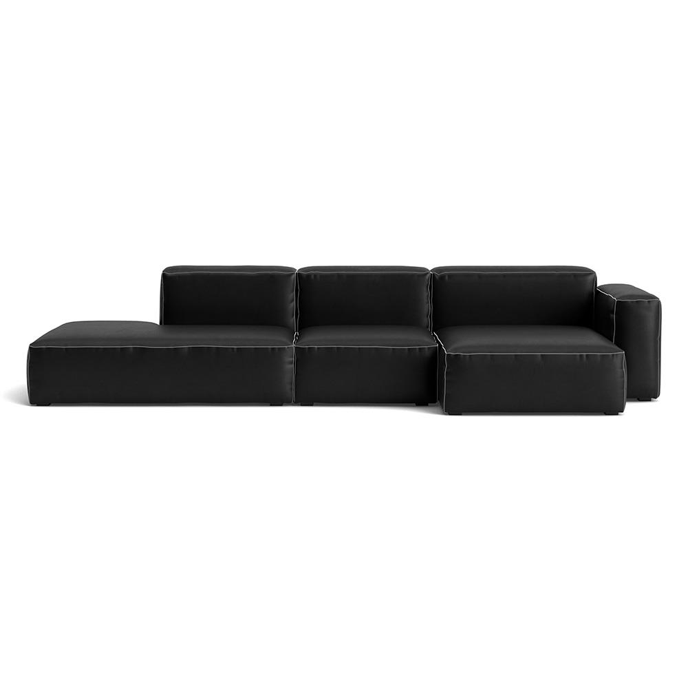 Mags Soft 3 Seater Combination 4 Right Low Armrest Sofa With Sierra Si1001 And White Stitching