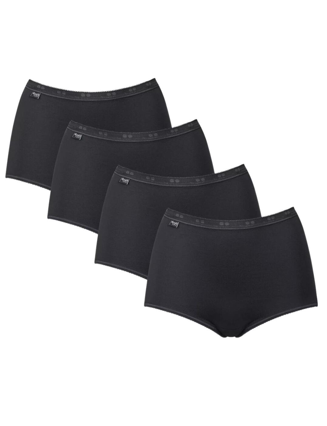 Sloggi Basic+ Maxi Brief 3 Pack + 1 Free - Black - M - 12