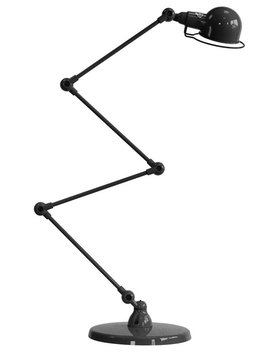 Jielde Signal Zigzag 4 Arm Desk Or Floor Light Black Hammered Gloss