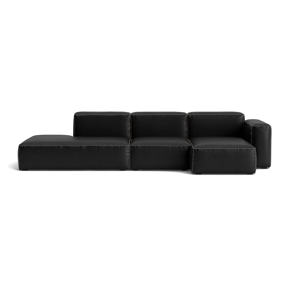 Mags Soft 3 Seater Combination 3 Right Low Armrest Sofa With Sierra Si1001 And Beige Stitching