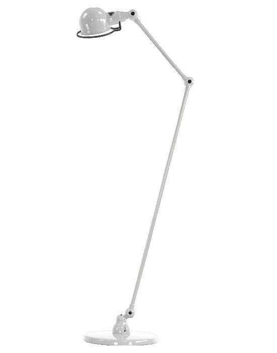 Jielde Signal Two Arm Floor Lamp Silver Grey Gloss