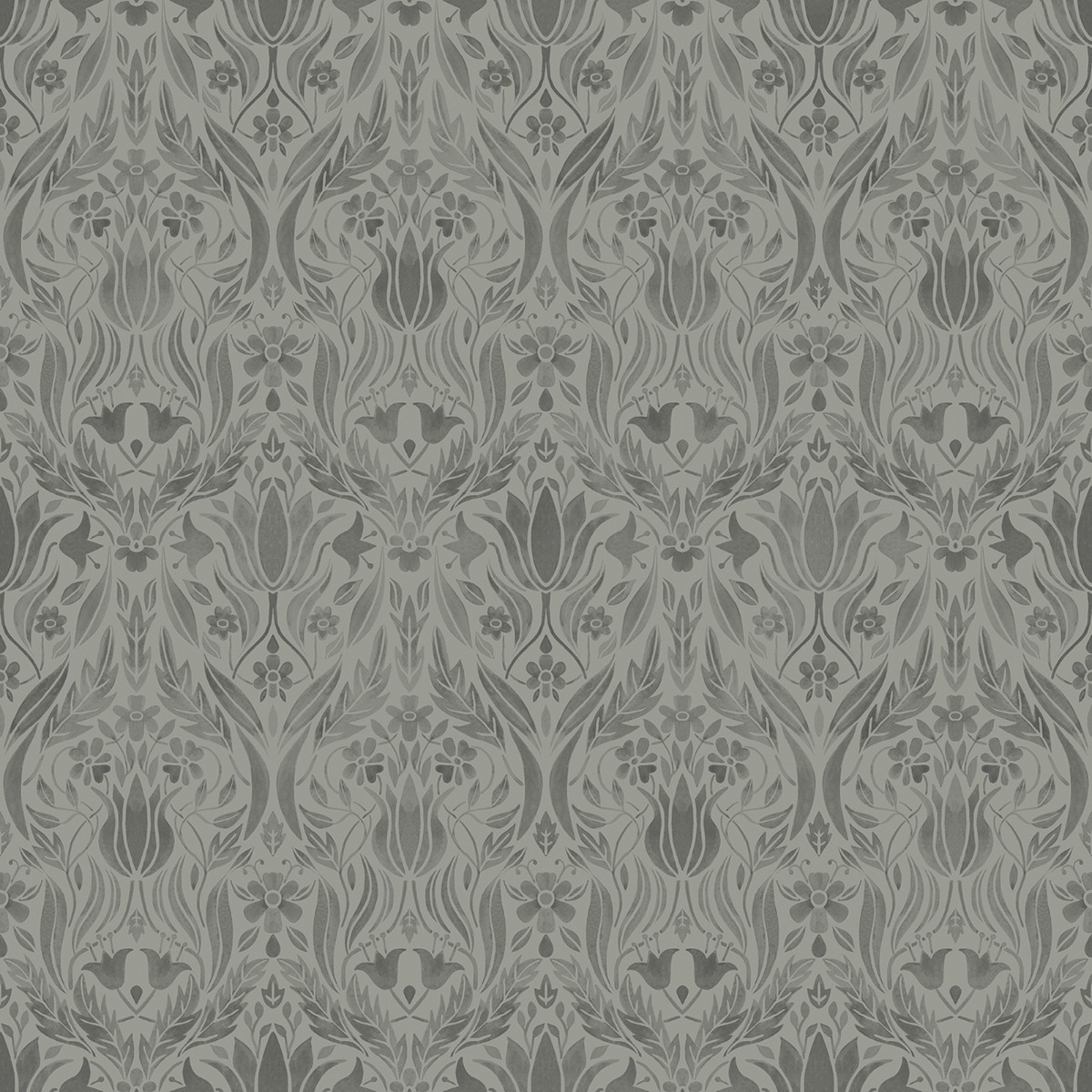 Galerie Blomstermala Grey Floral Collage Smooth Wallpaper