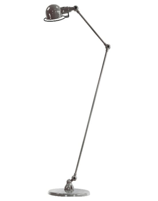 Jielde Signal Two Arm Floor Lamp Brushed Stainless Steel