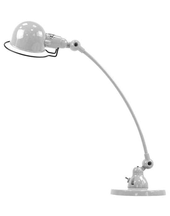 Jielde Signal Curve Arm Desk Light Silver Grey Gloss